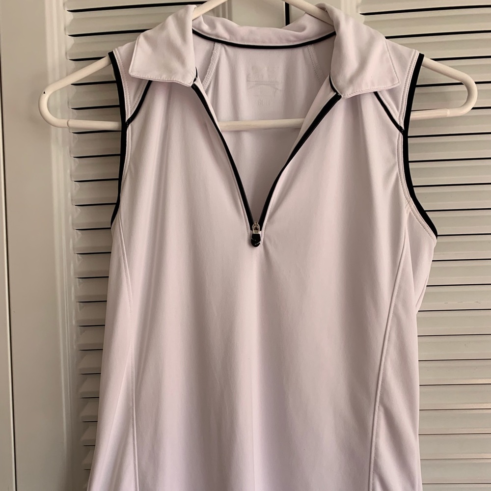 white slazenger sleeveless golf polo